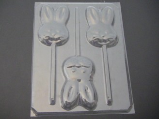 827 Cute Bunny Face Chocolate or Hard Candy Lollipop Mold